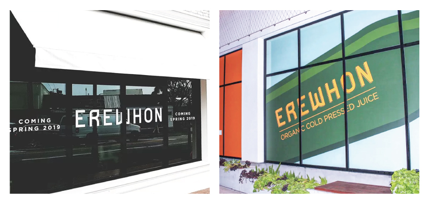 Business branding idea from Erewhon's exterior and interior designs