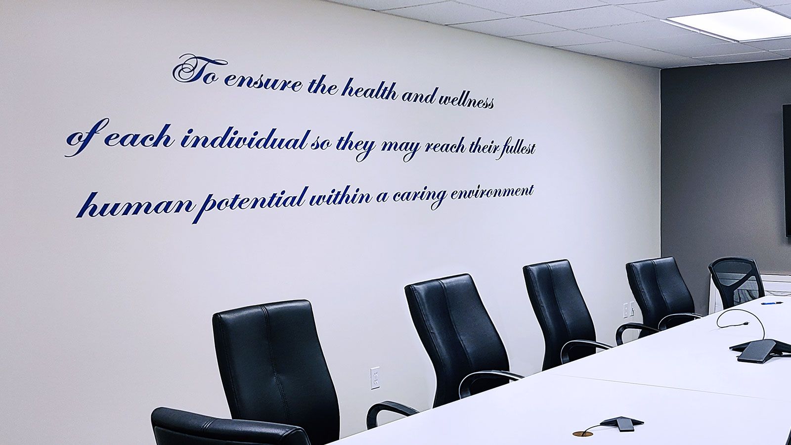 Office wall vinyl lettering