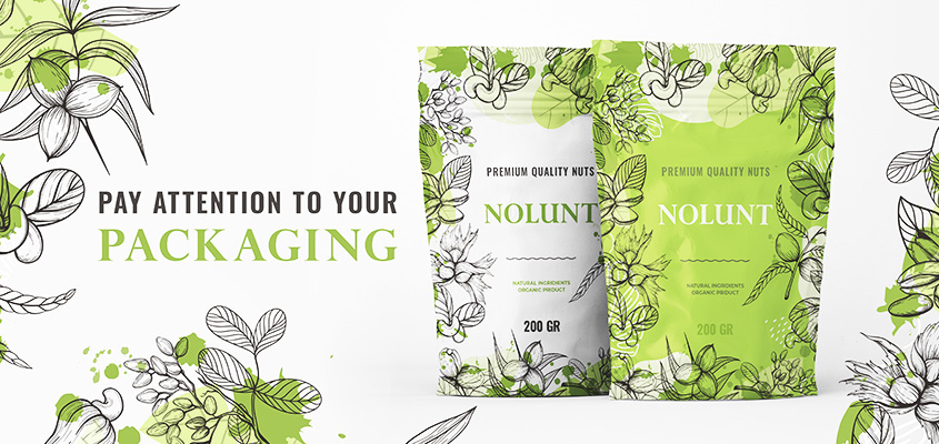 Corporate branding design idea displayed on packaging