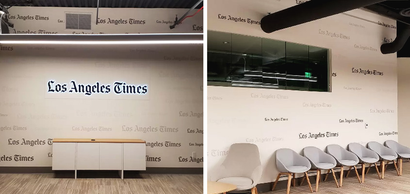 Corporate branding example from LA Times interior design