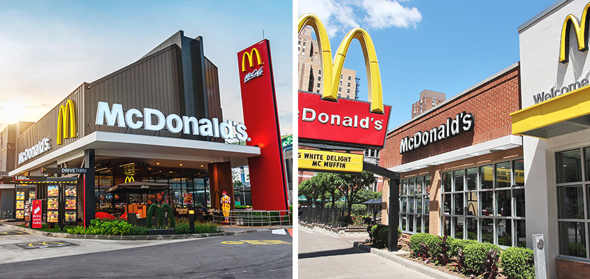 Outdoor branding examples from McDonald's