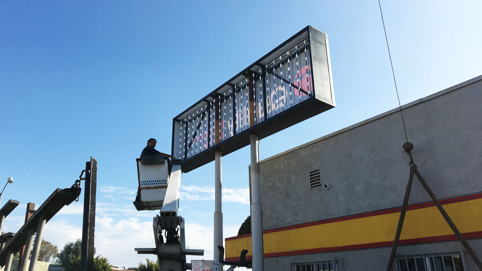 Pylon sign installation