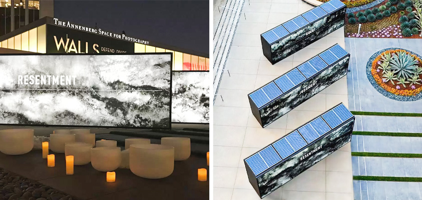 Eco friendly campaign idea with solar energy powered outdoor signage