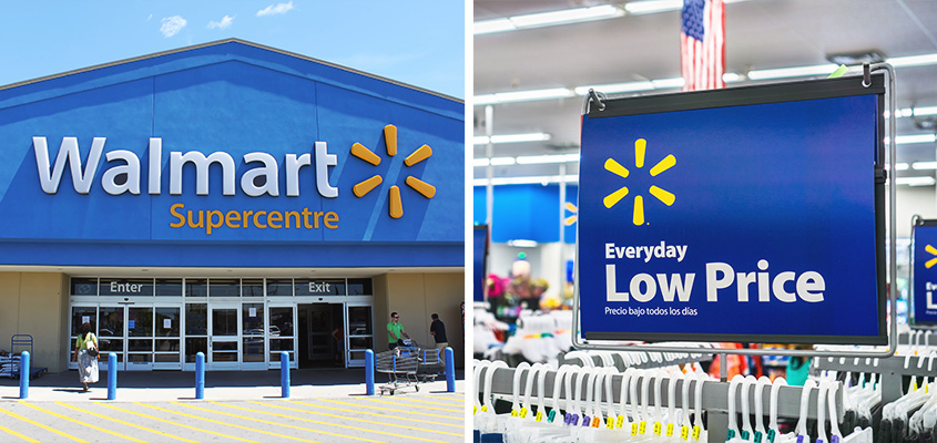 Walmart business branding examples displaying it's name and logo