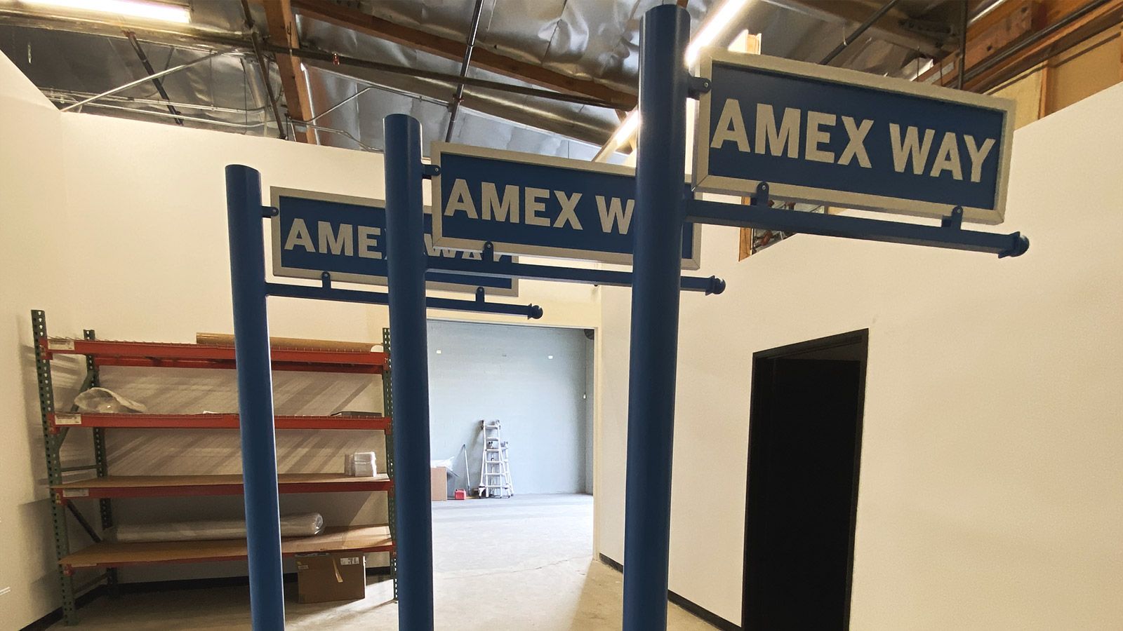 Amex Way dibond stands