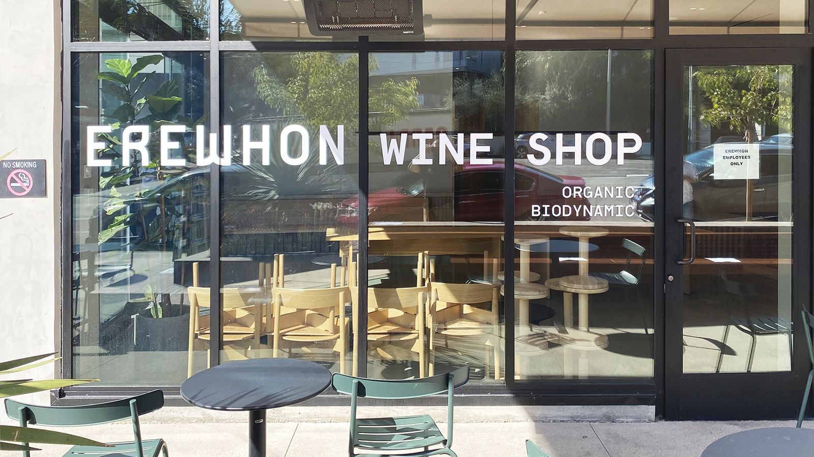 Erewhon storefront vinyl lettering