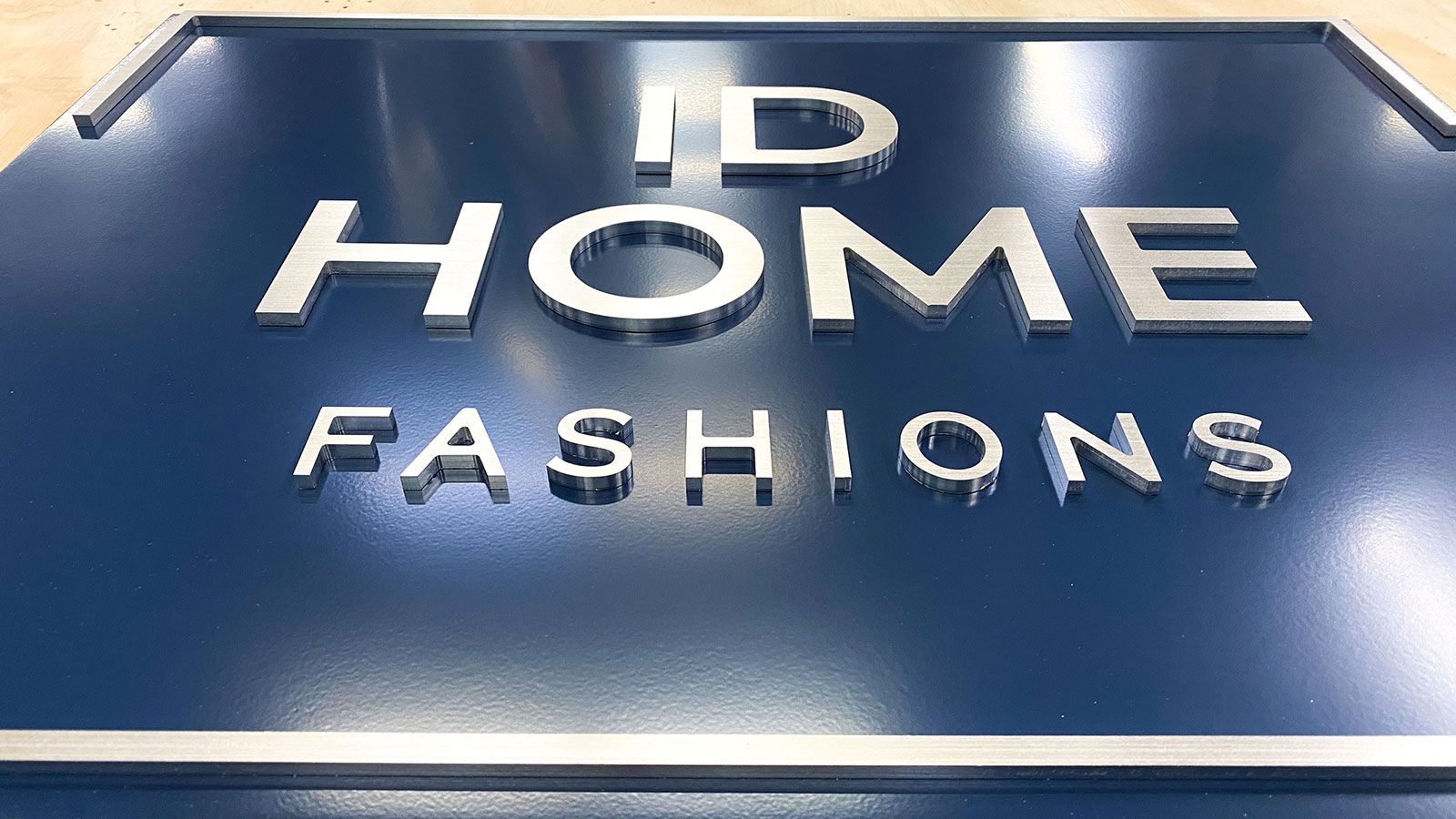 ID home brushed aluminum sign
