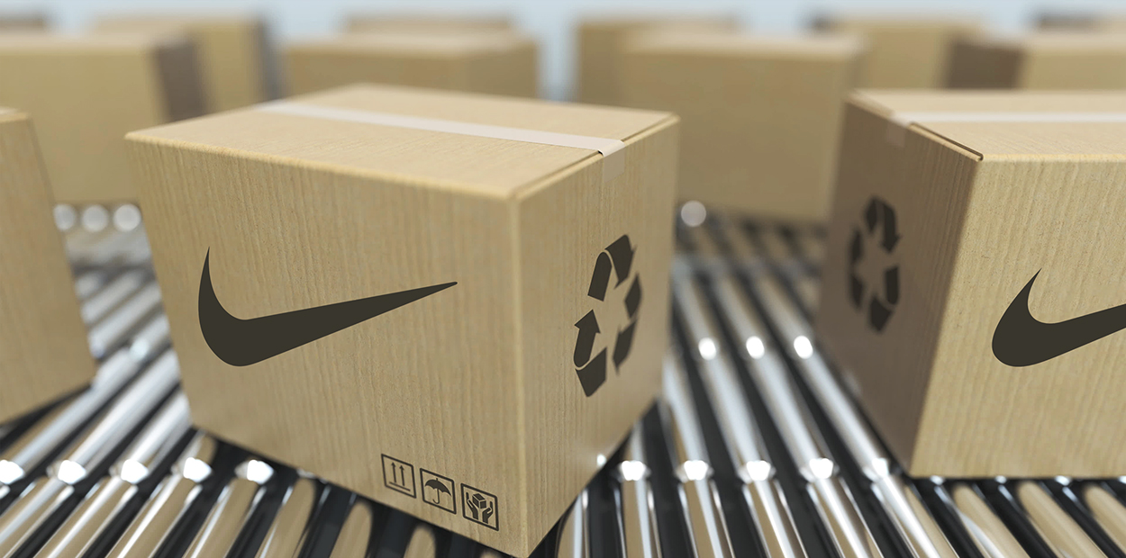 Nike eco-friendly packaging showing ‘Move to Zero’ eco friendly advertising campaign