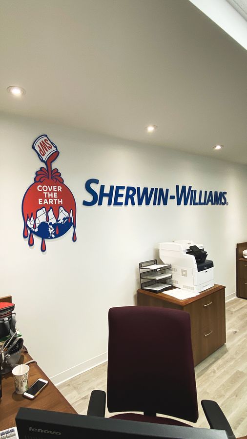 Sherwin-Williams office 3D letters