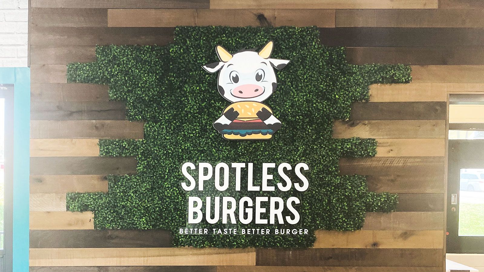 Spotless burgers PVC sign