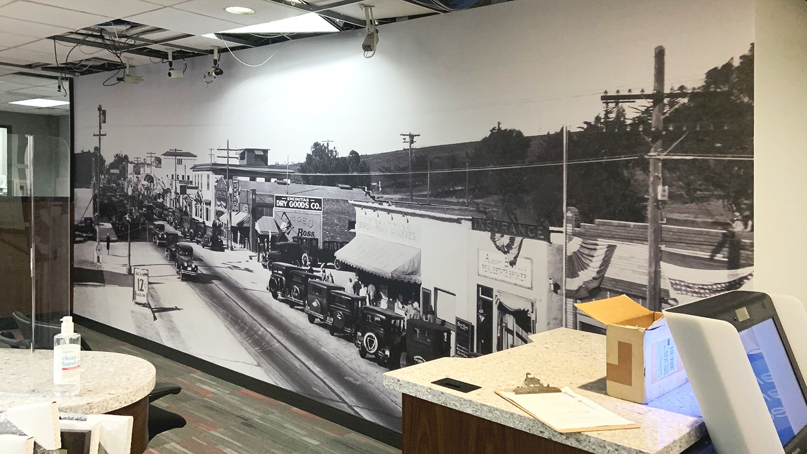 office interior wall graphics