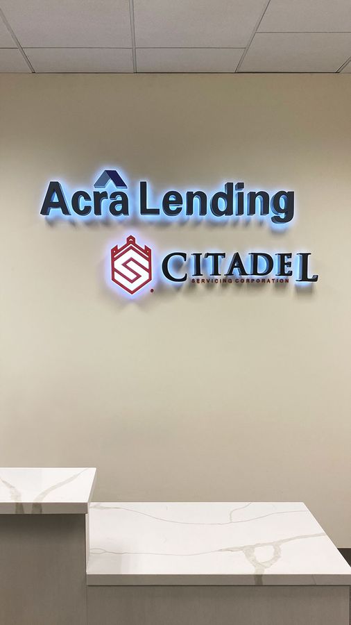 Acra Lending LED office sign