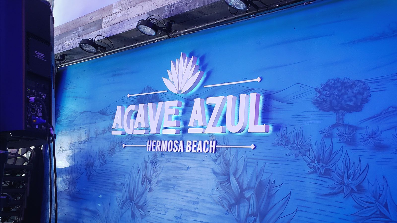 Agave Azul reverse lit sign