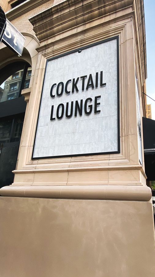 Cocktail Lounge raised 3D letters