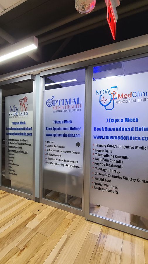 Now Med Clinic window decals