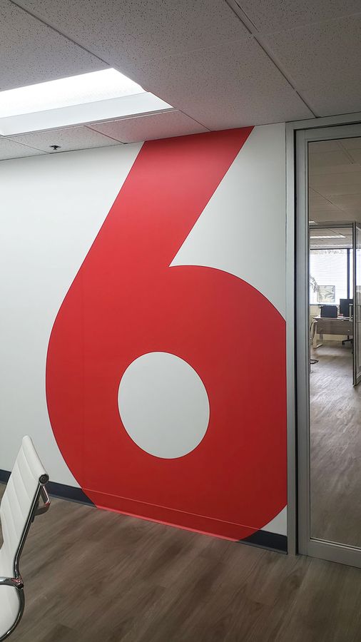 Office interior branding decal