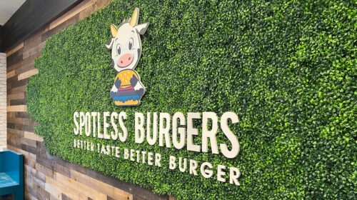 Spotless Burger PVC sign
