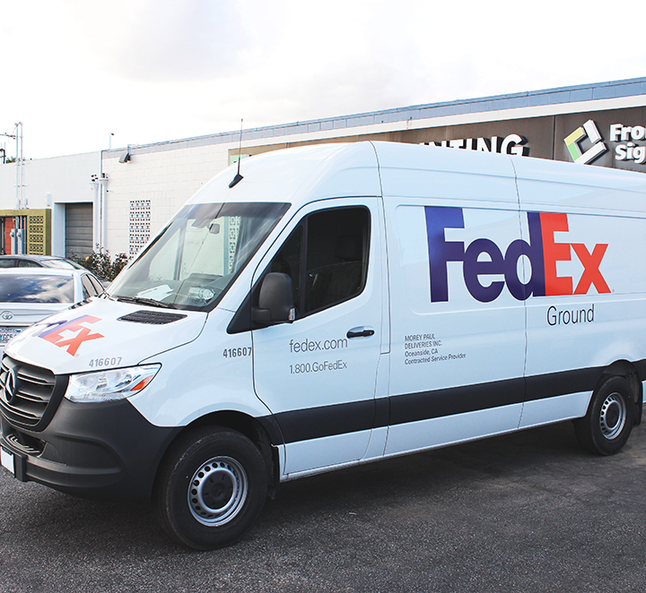 fedex van wrap Fedex van wrap by Front Signs sign making company in Los Angeles and US-wide