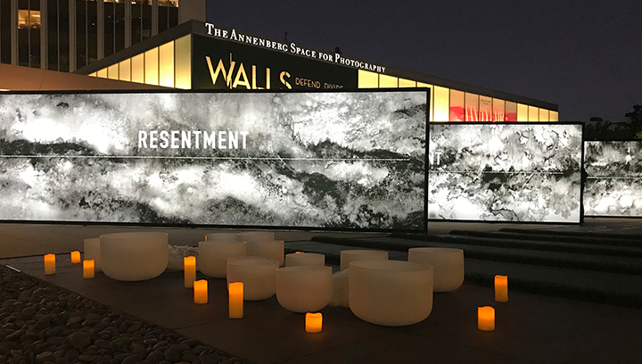 Annenberg illuminated monument signs with graphics made of aluminum, Lexan, and backlit vinyl