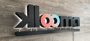 klooma backlit office signs Klooma backlit logo by Front Signs sign making company in Los Angeles, operating US-wide