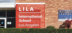 Lila International School 3d sign letters in white made of aluminum