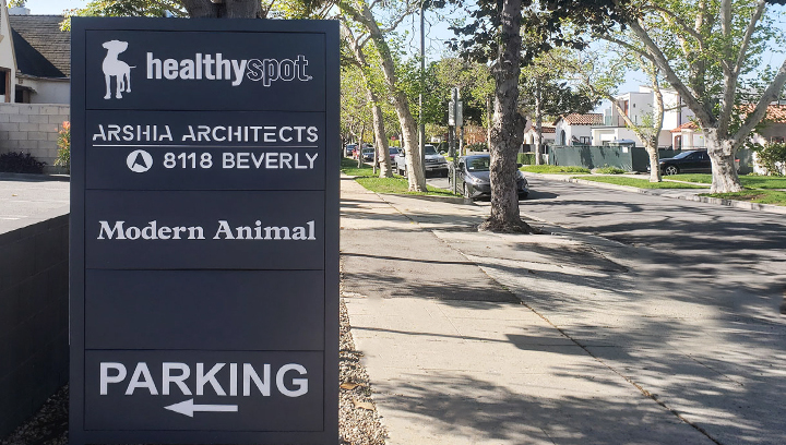 Modern Animal multi-tenant monument sign in a pylon style made of acrylic and styrene