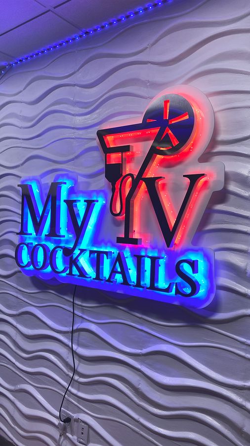 my cocktails backlit sign