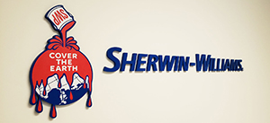 Sherwin Williams 3d logo sign and letters made of acrylic