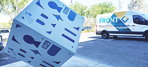 The Cube custom outdoor display by Front Signs sign making company in Los Angeles