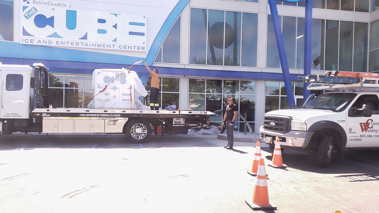 the cube signage installation