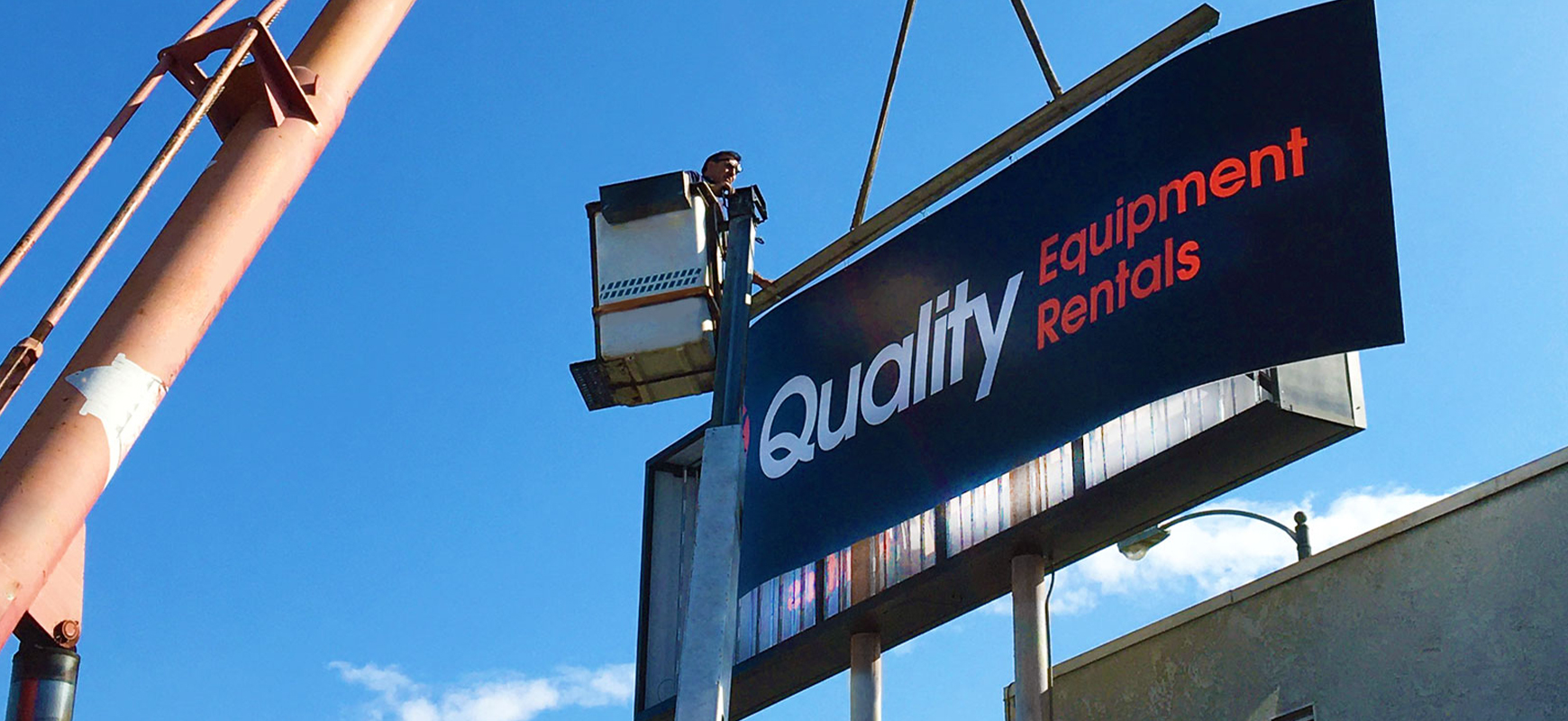 skyscraper sign installation process