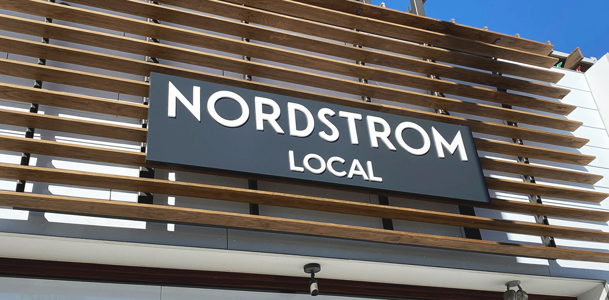 Nordstrom Local outdoor branding board in black