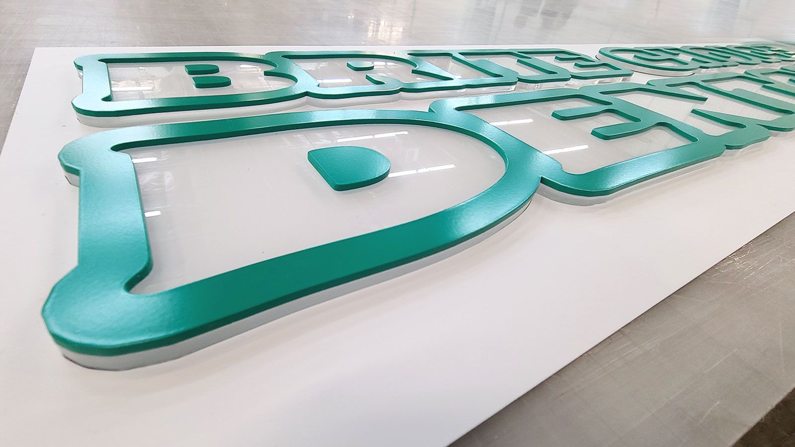 Bold acrylic sign