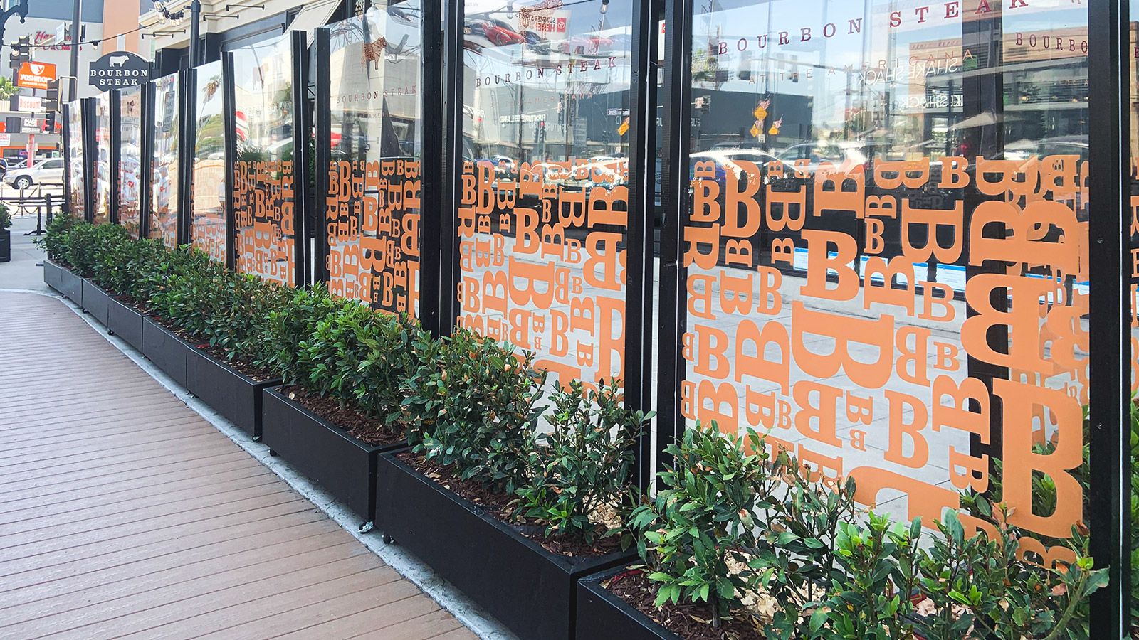 Bourbon Steak window decals