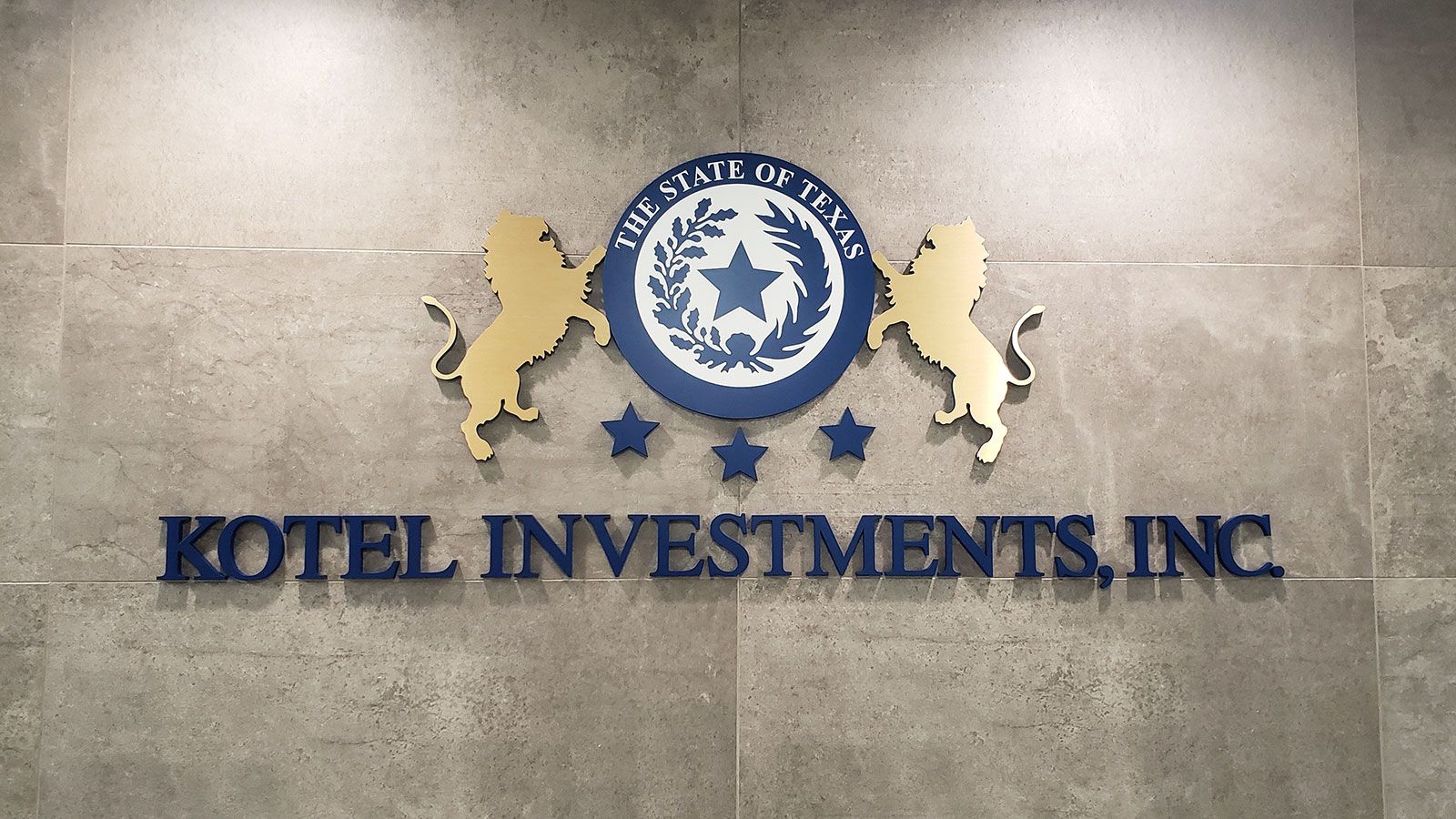 Kotel investments 3d logo sign