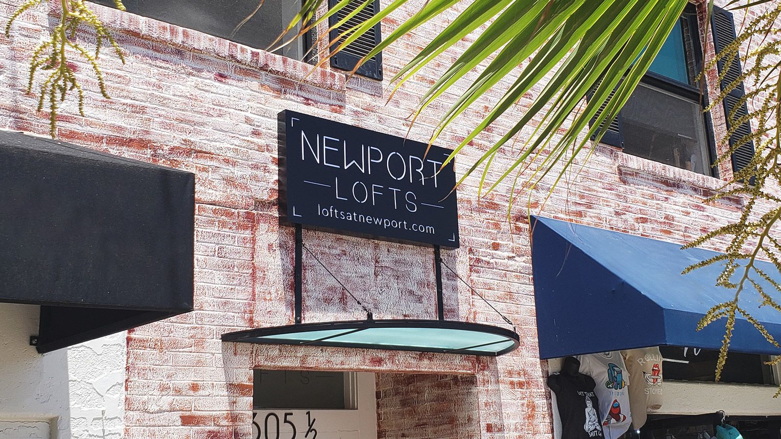 Newport Lofts illuminated sign