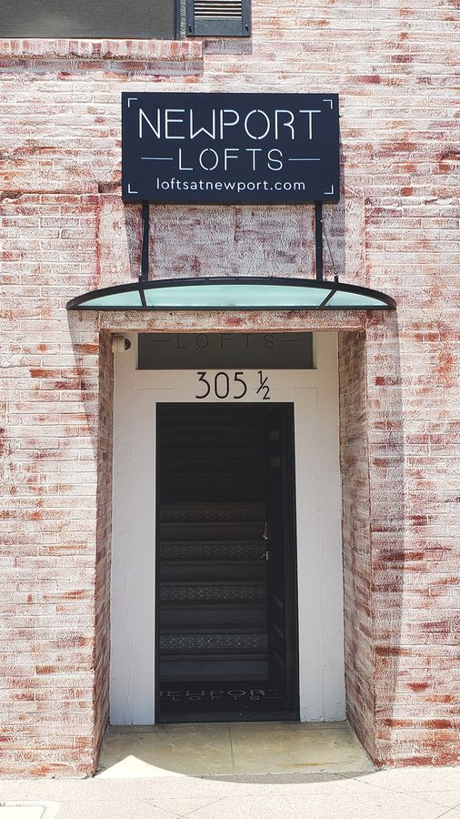 Newport Lofts lightbox sign
