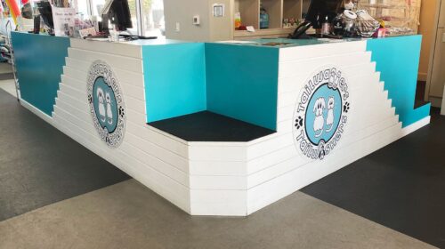 Tailwaggers acrylic counter sign