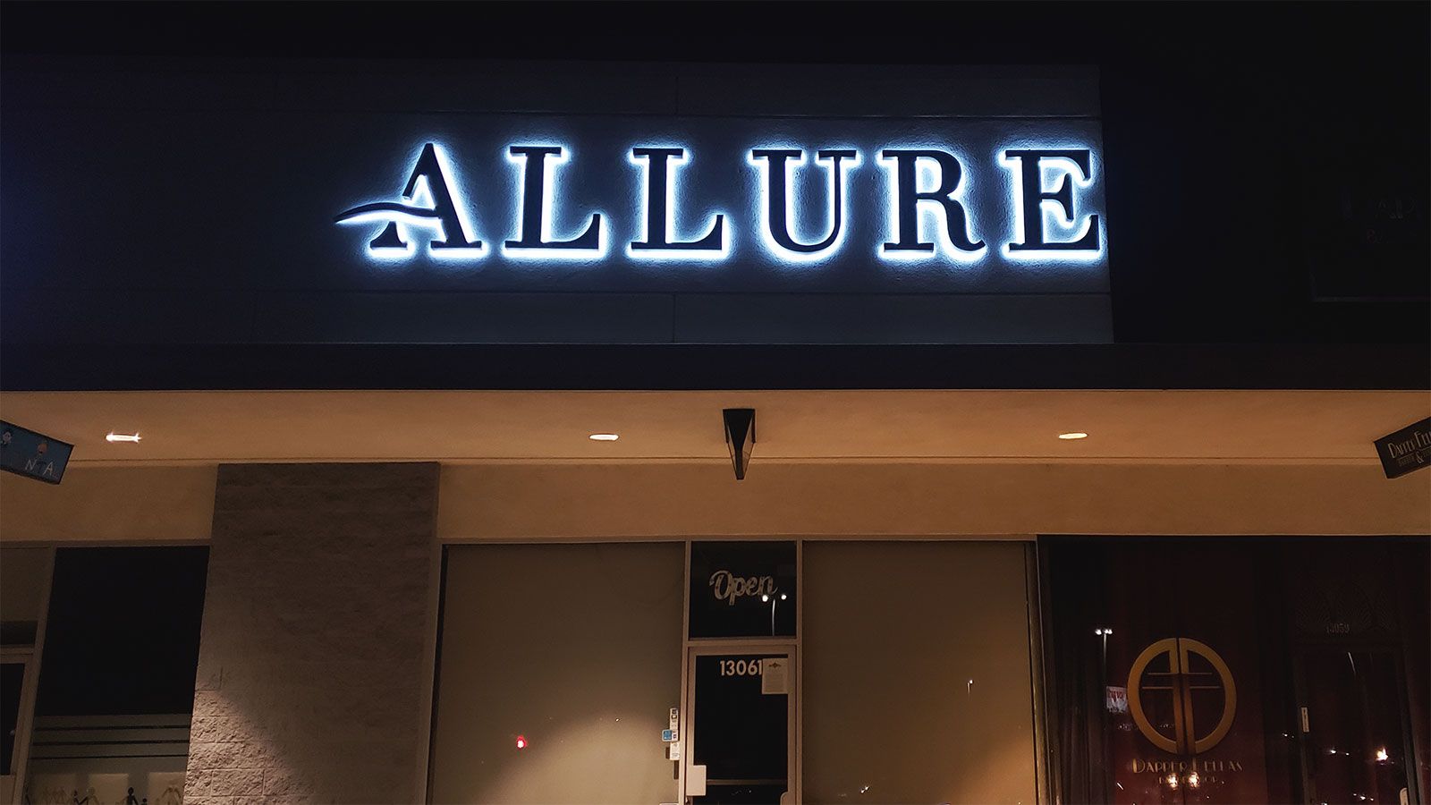 allure reverse channel letters