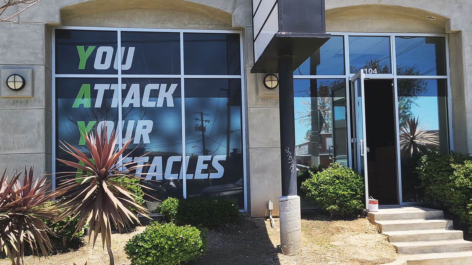 custom Perforated storefront decals