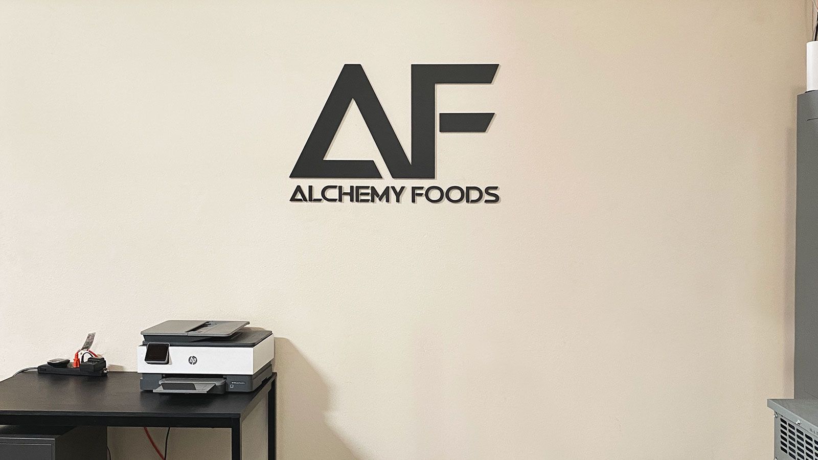 Alchemy Foods acrylic 3D letters