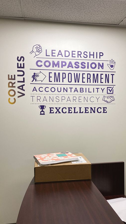 SEIU Local reception wall decal