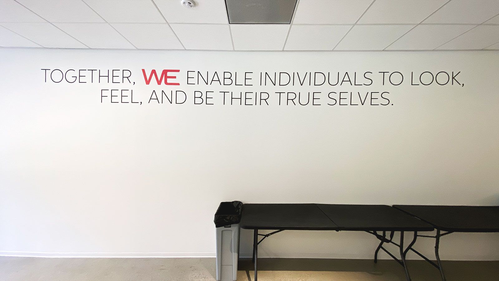 Wella Professionals office interior vinyl lettering | Front Signs