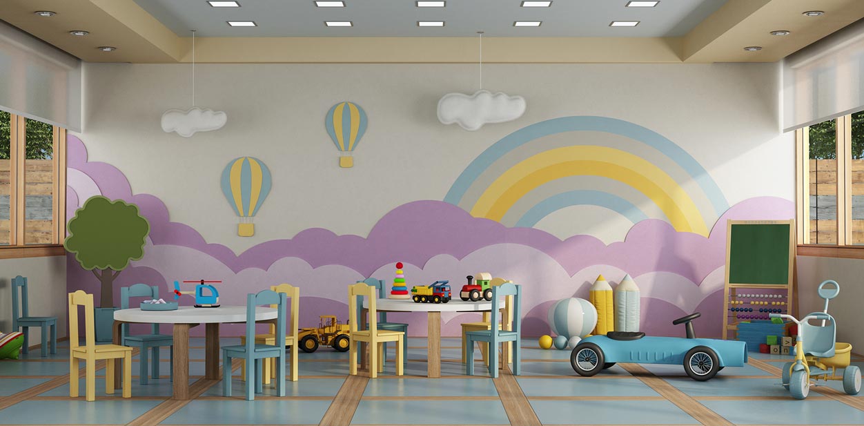 Colorful playground for children in a medical center