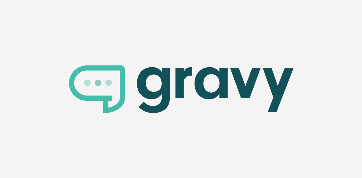 White/grey and teal/green logo colors of Gravy