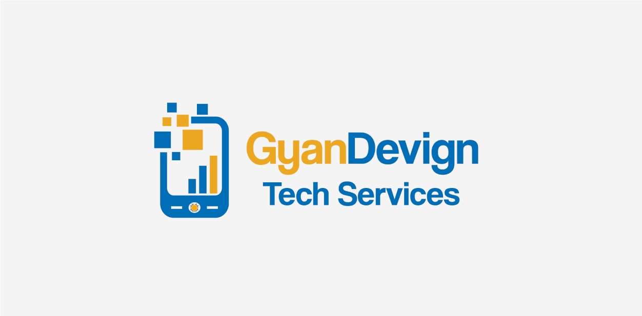 Blue and yellow logo colors of GyanDevign Tech Services