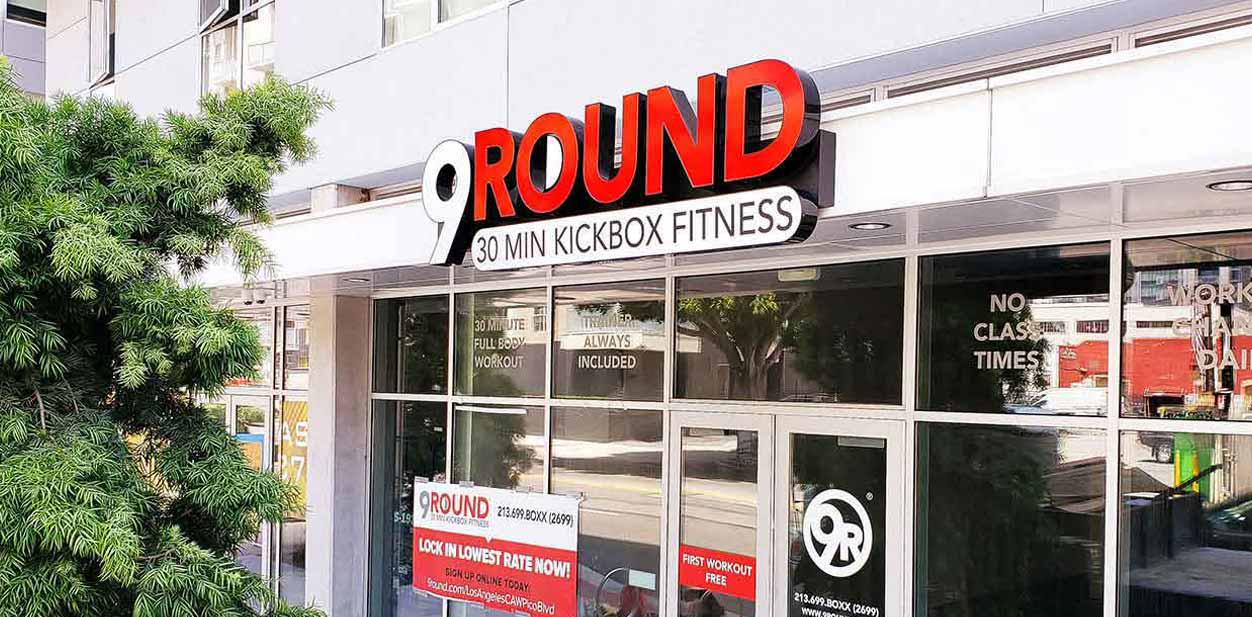 Gym exterior branding idea inspired by 9Round