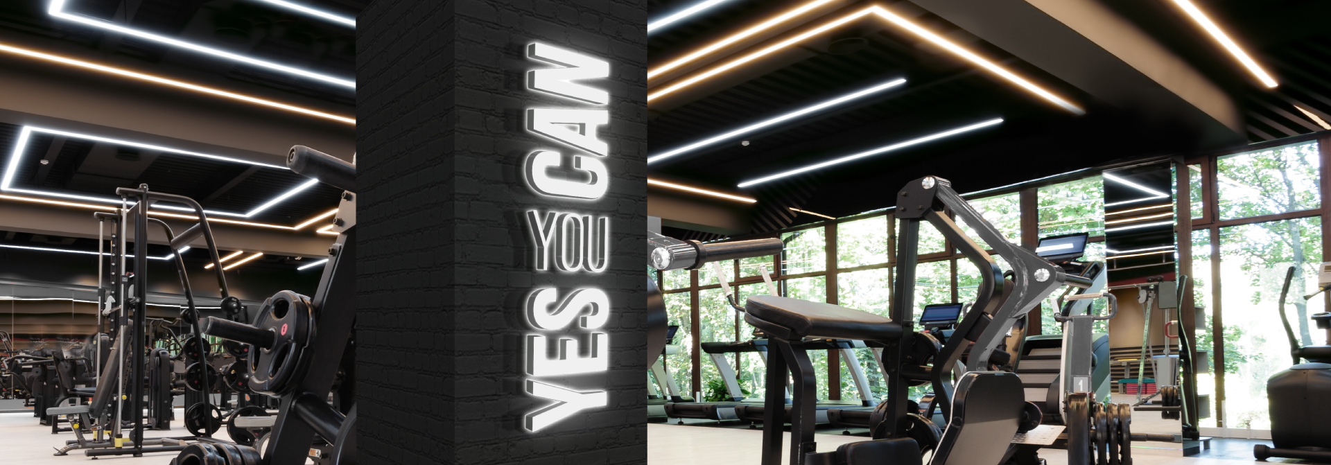 illuminated gym design ideas