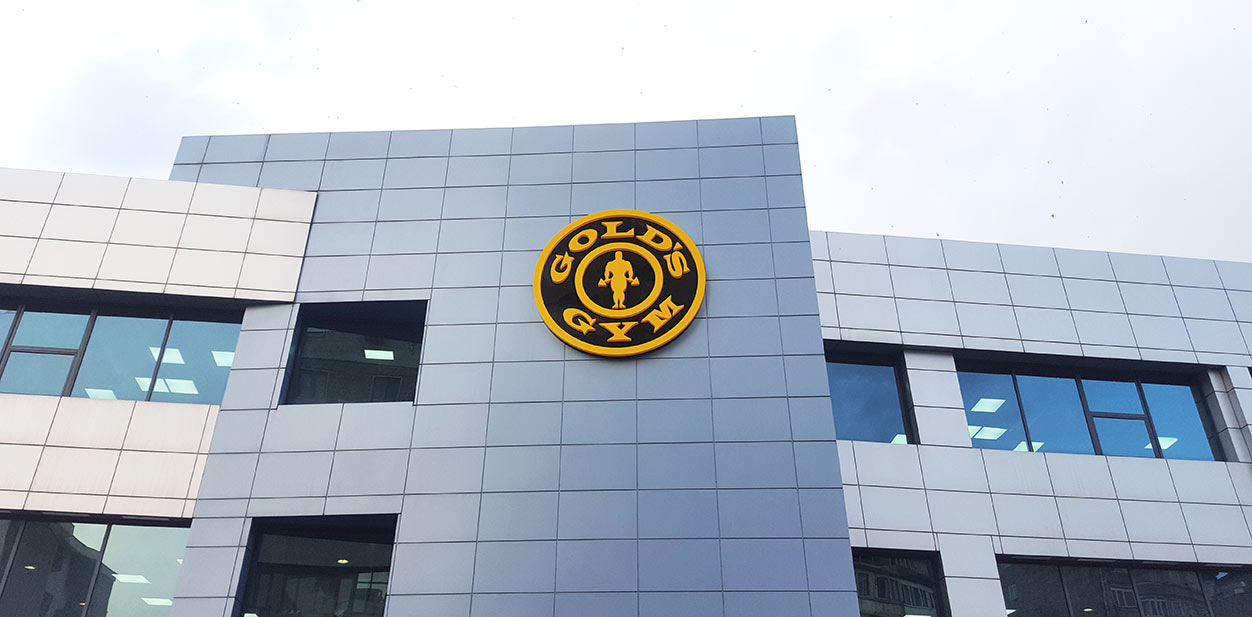 Gold's Gym branding design with the company logo