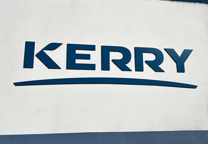 Kerry exterior signage displaying the company name made of PVC for branding